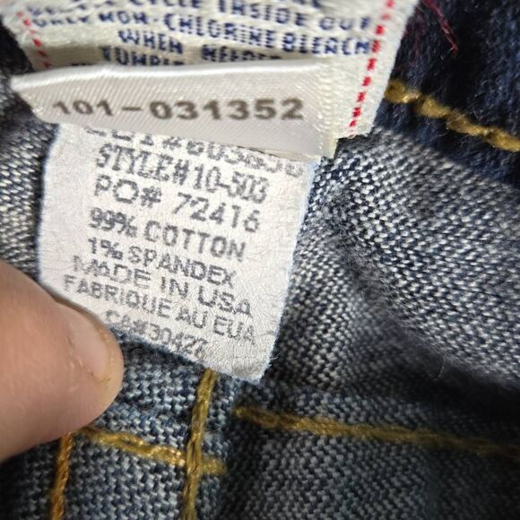 Vintage True Religion Joey Jeans Woman’s 28 Flared Flap Pockets Y2K USA x34 - Picture 7 of 13